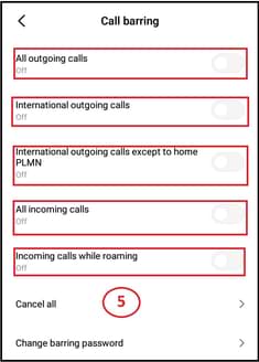 feature of call barring 