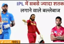 आईपीएल में सबसे ज्यादा शतक लगाने वाले बल्लेबाज | Ipl Mein Sabse Jyada Shatak Ipl Mein Sabse Jyada Shatak konse ballebaaj ke hai